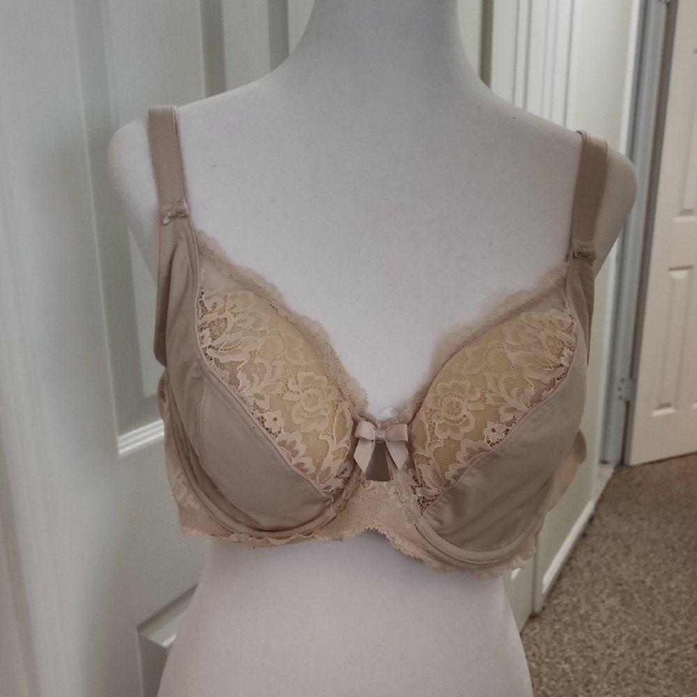 Olga Lace Trimmed Bra in Beige 40C